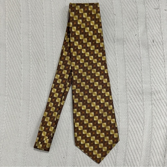 Robert Talbott Best of Class Nordstrom necktie, 100% silk, brown/gold - Picture 1 of 7